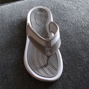 Grey and White Slip on shoes